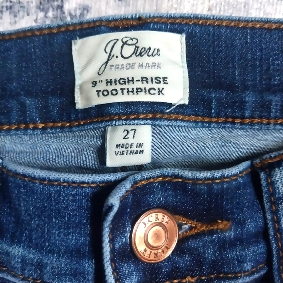 J. Crew High Rise Toothpick Jeans, Size 27 - Picture 3 of 5